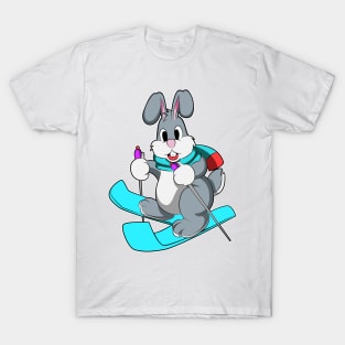 Rabbit as Skier with Skis T-Shirt